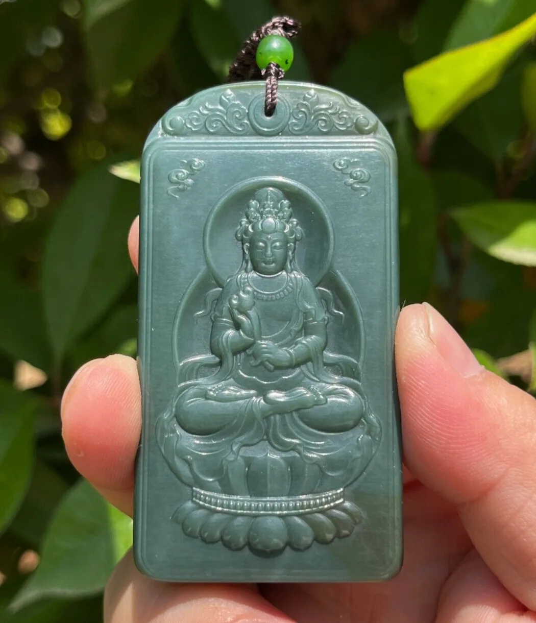 Сертифицированный 60 4 г 100% натуральный зеленый нефритовый подвеска ручной работы