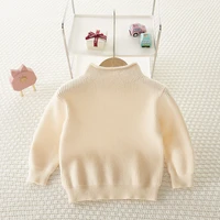 spring new baby girl solid color sweater cotton girls knit bottoming shirts fashion kids knitted pullover girls knit tops 1 6y