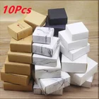 10 шт.лот DIY Подарочная коробка из крафт-бумаги коричневаячерная Маленькая мыльница картонная мини-коробка для ювелирных изделий декор для Хэллоуина