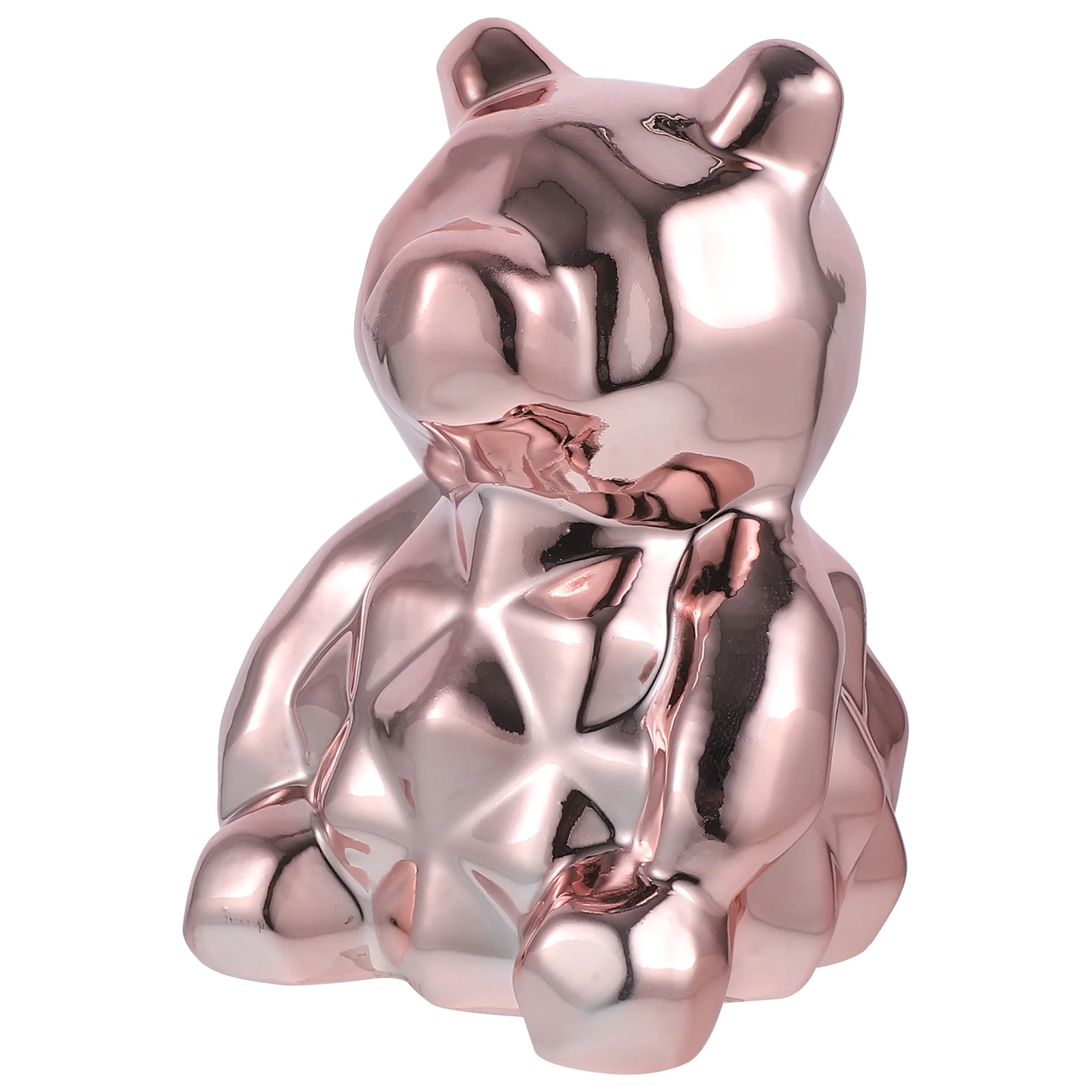 

Electroplate Bear Model Bear Statue Desktop Mini Ceramic Bear Figurine Decorative Mini Bear Model