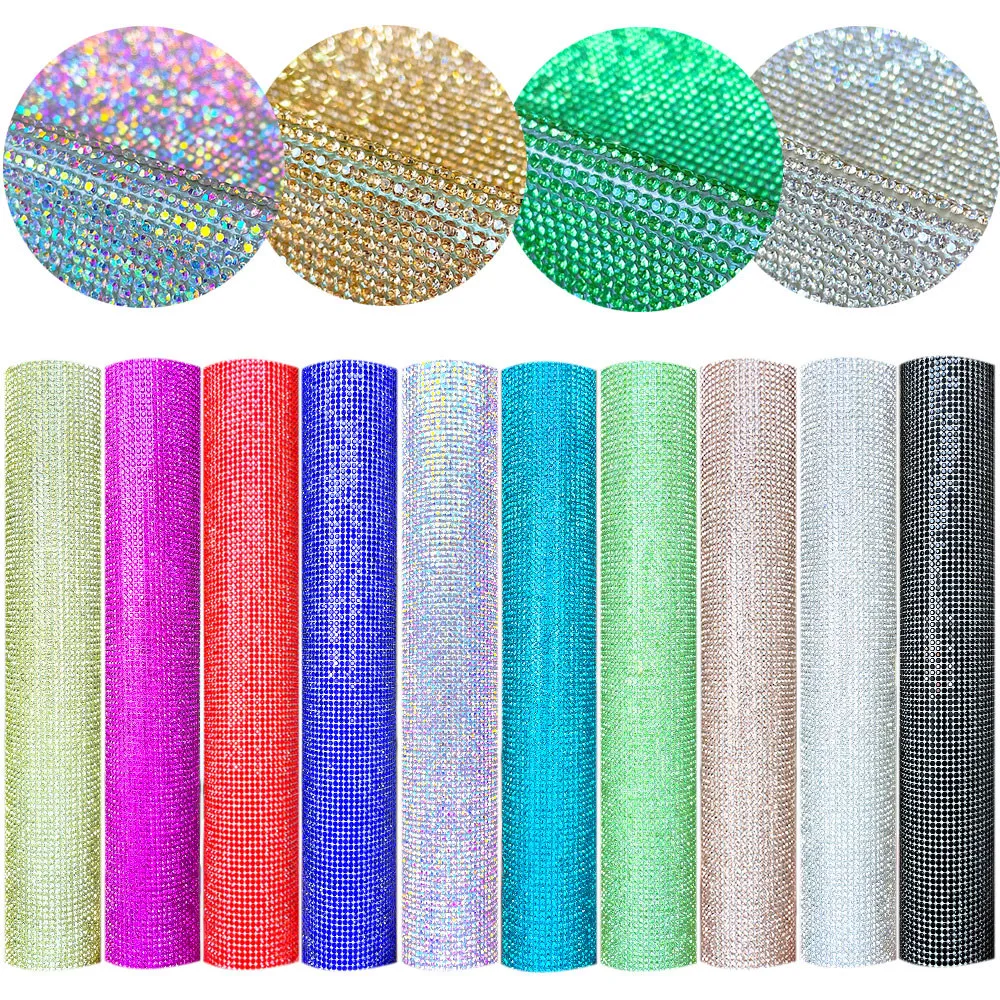 

24x40cm Self Adhesive Rhinestone Trim Luxurious Crystal Trim Accessories for DIY PC Phone Case Shoes Car Photo Frame Bag Decor