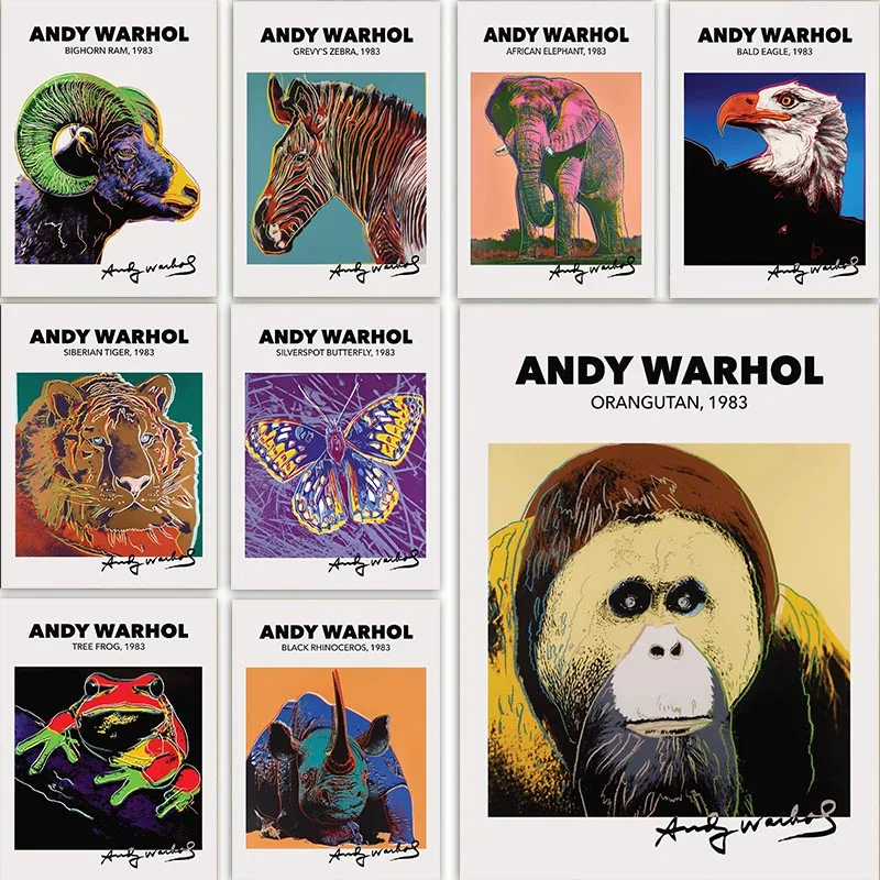 Настенная картина с животными Энди Уорхол живопись на холсте постер пандой и