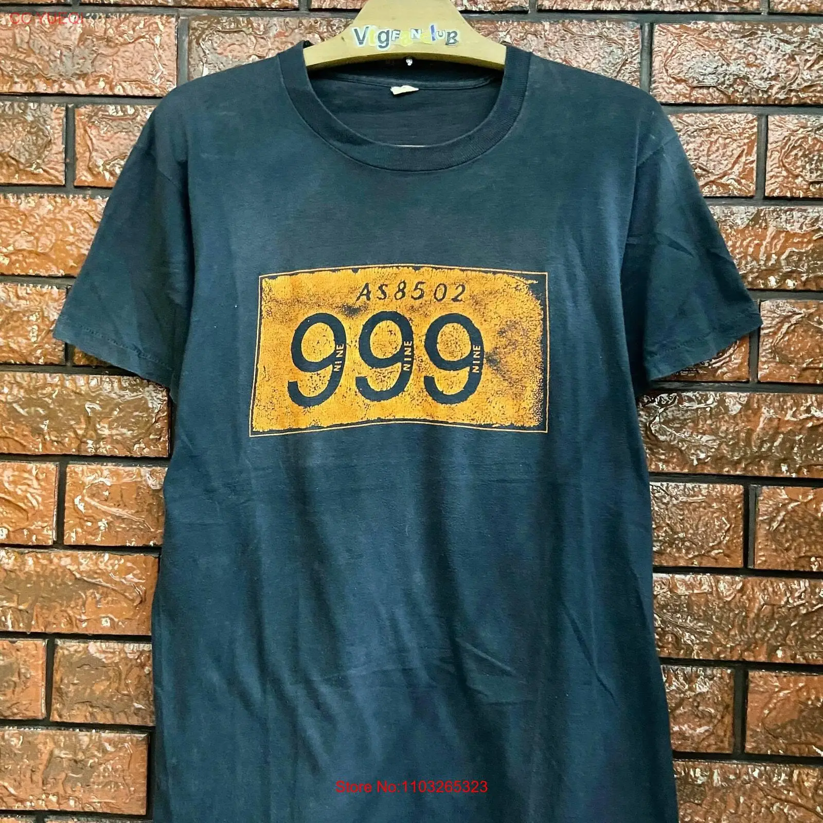 Винтажная Футболка 80-х 999 в английском стиле панк AS8502 1977/Johny Rotten / Vi