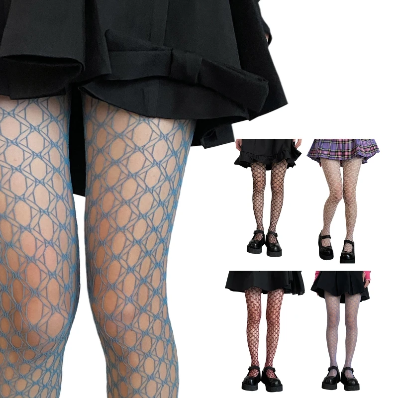 

Women Sexy Fishnet Pantyhose Hollow Out Multicolor Geometric Mesh Grid Tights
