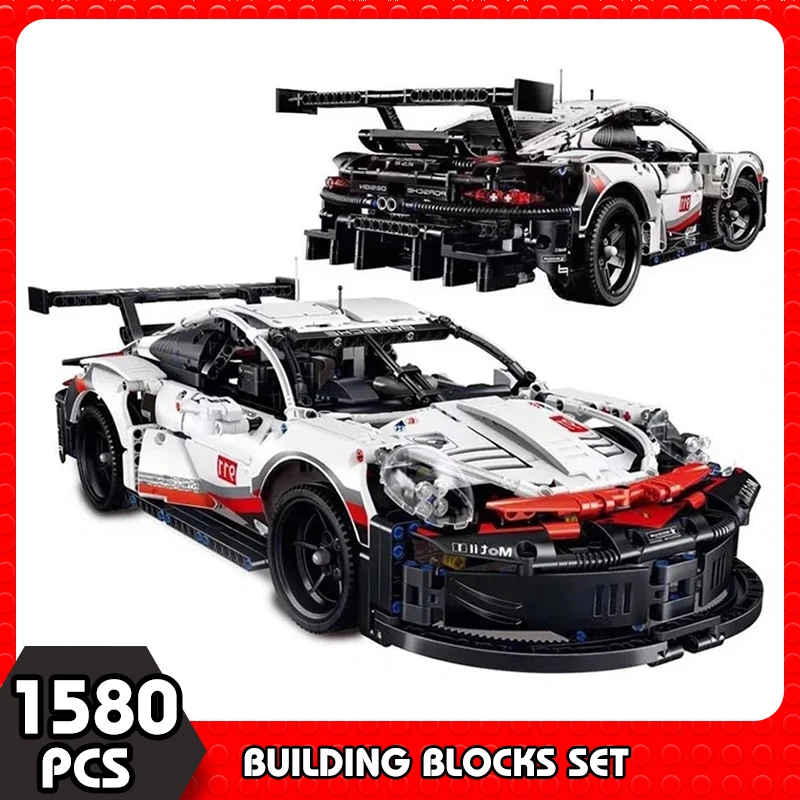 

Racing Vehicles 911 Technical Sportcar Formula Sports Car Speed Champions Building Blocks 1580 PCS Model 42096 RSR Toy for Kids