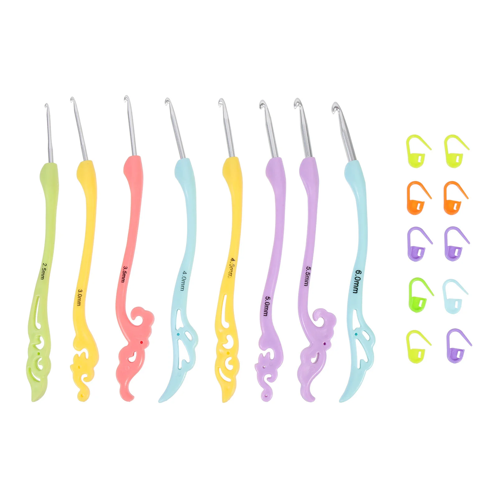 

8Pcs Retro Crochet Hooks Supple Handle Crochet Hooks Aluminum Knitting Needles Knitting Tools