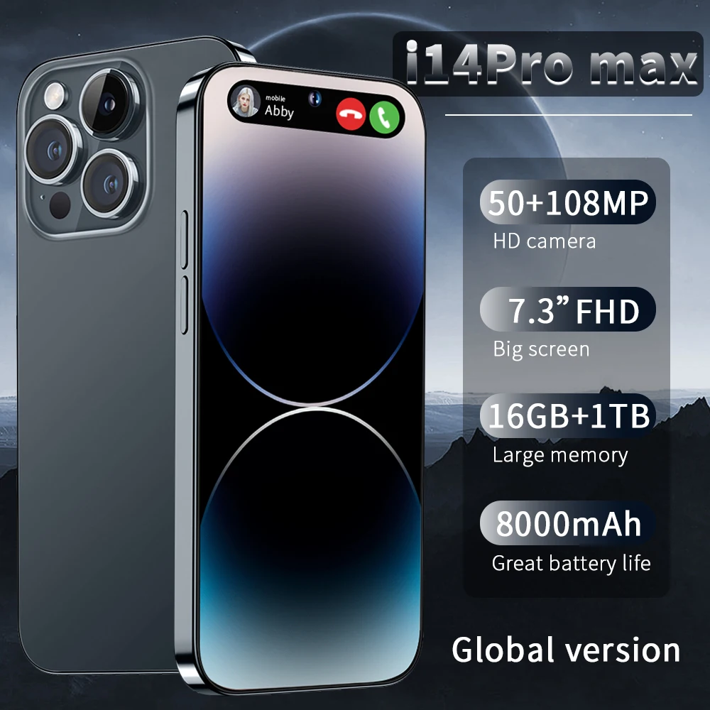 

Смартфон I14 Pro Max, 6,8 дюйма, 16 + 1 ТБ, 4G/5G