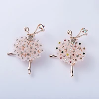 korean version brooch dancing girl flower flower skirt rhinestone corsage fashion character pin