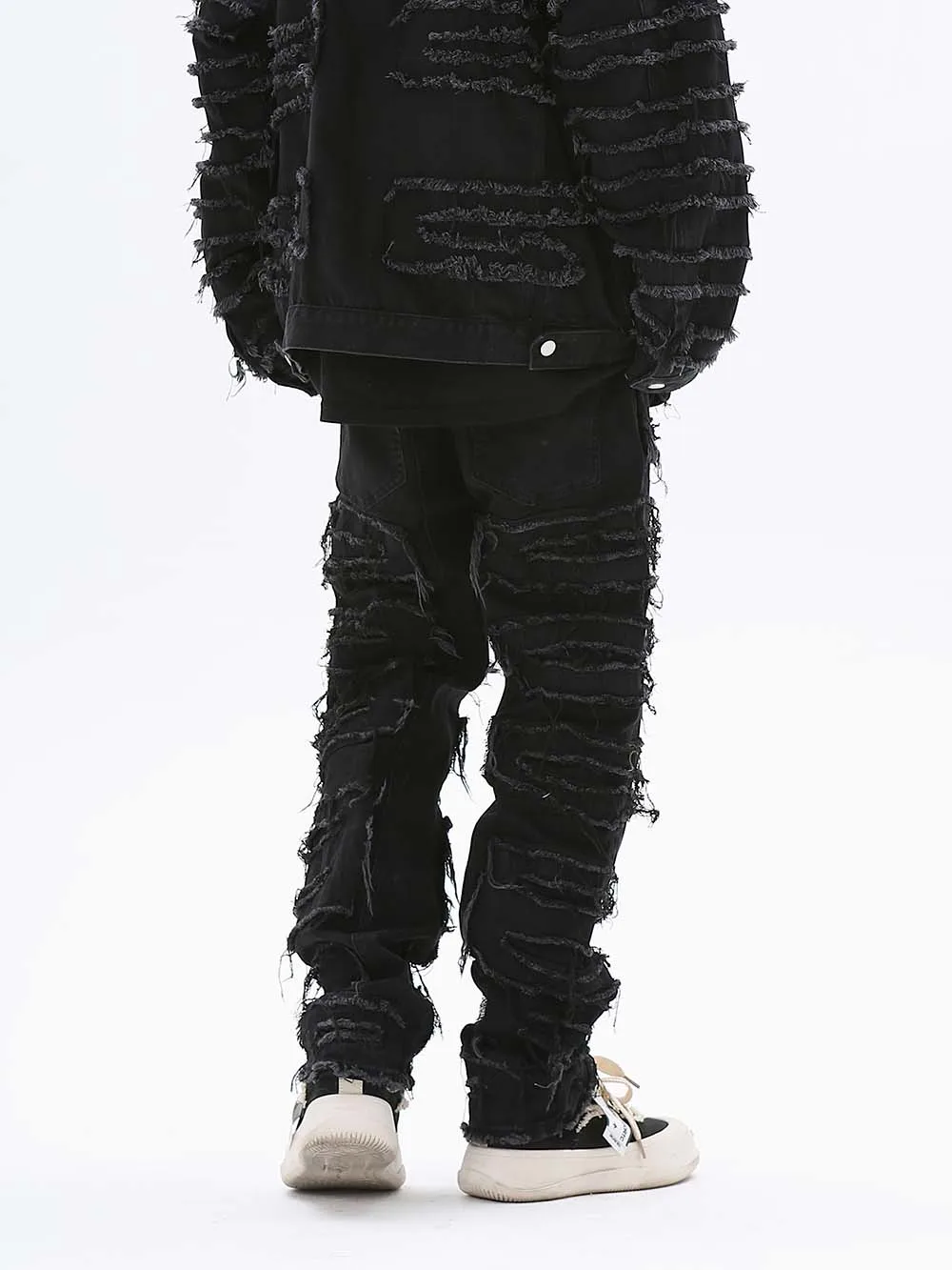 Ripped Distressed Jeans for Men Straight Washed Harajuku Hip Hop Loose Denim Trousers Vibe Style Casual Jean Pants baggy jeans