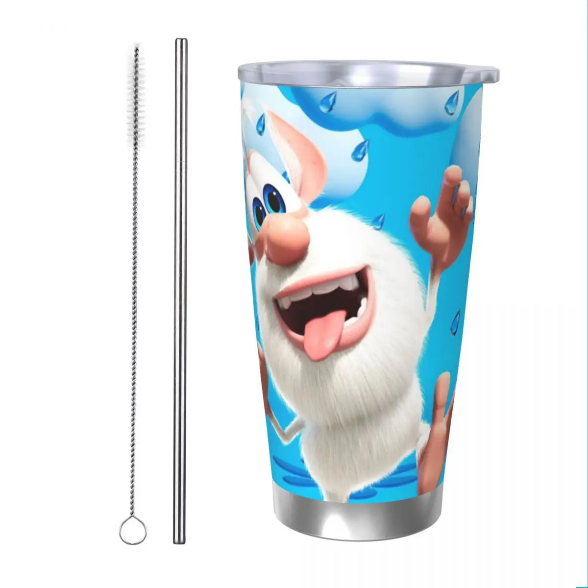Fourbob-Booba Animation 20oz Stainless Steel Insulated Thermal Coffee Car Cup Cold Hot Mugs Vacuum Flask