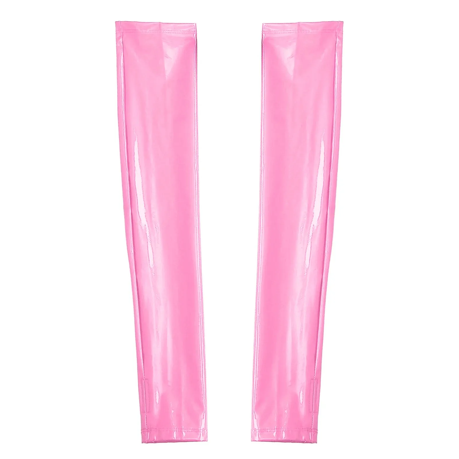 Женские Длинные Перчатки Пара Блестящих Синтетических Кожаных Вечерних Клубных