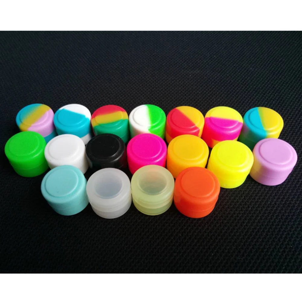 

2000pcs 2ml Non-stick Silicone Small Box Round Shape Storage Container Silicone Jar For Wax Herb Silicone Dab Box Easy To Clean