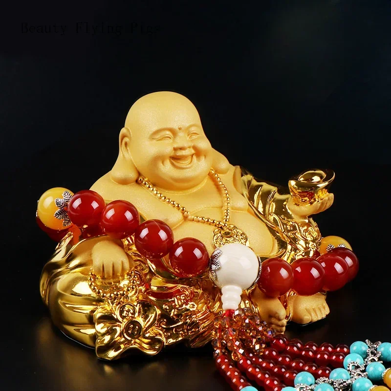 Украшение Будды Maitreya из смолы 1 шт. китайский фэн-шуй в стиле ретро украшение