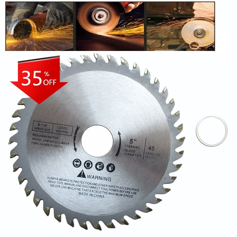 

125mm 40T Circular Saw Blade Wood Cutting Disc For Metal Chipboard Cutter 4/5" Multitool Power Tools Rotary Tool