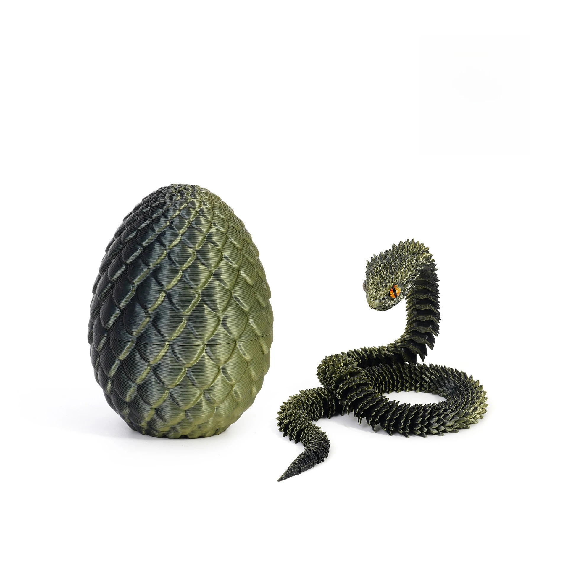 

3D-печатная фигурка змеи с яйцом