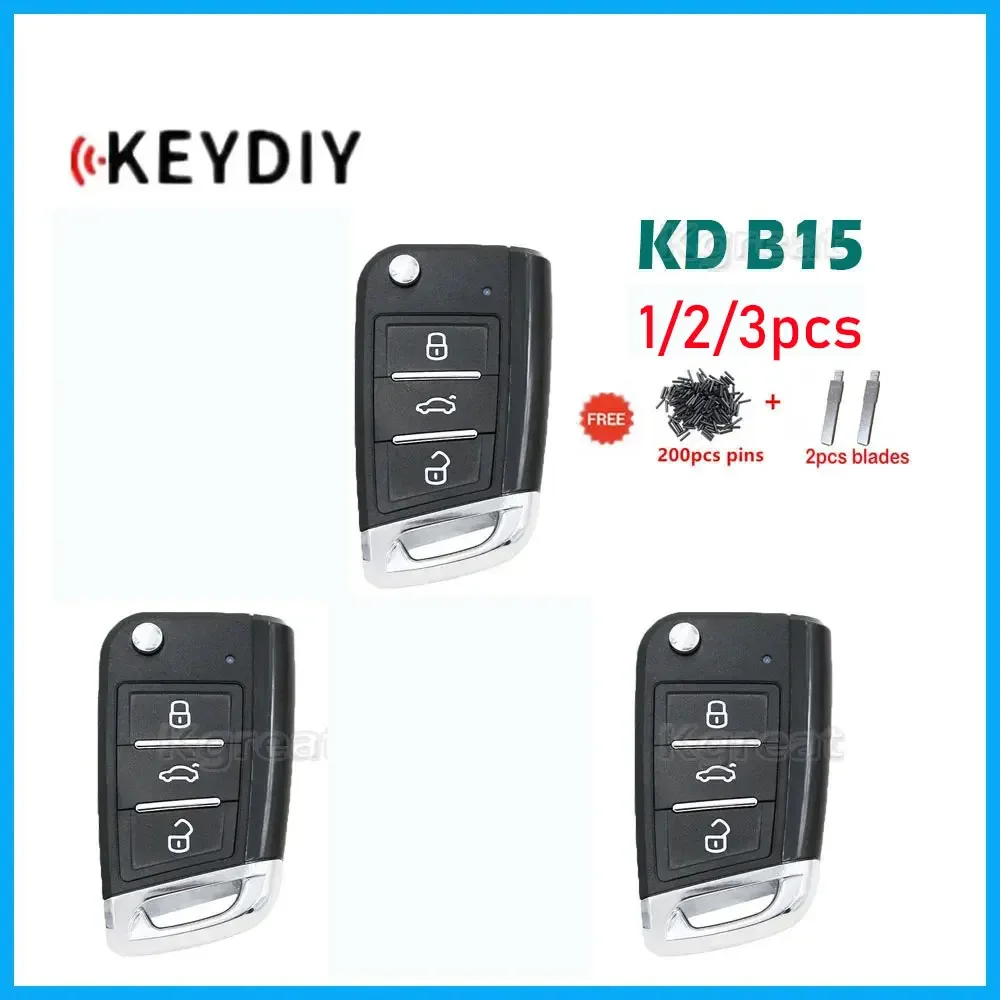 

1/2/3pcs KD B15 Universal Remote Key 3 Buttons for Volkswagen Style Keydiy B Car Key for KD900 Kd-x2 KD Mini Key Programmer