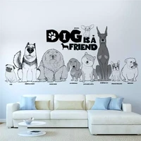 dog is a friend wall stickers home decor living room kids rooms cartoon animal wall decals diy mural art pvc removable posters