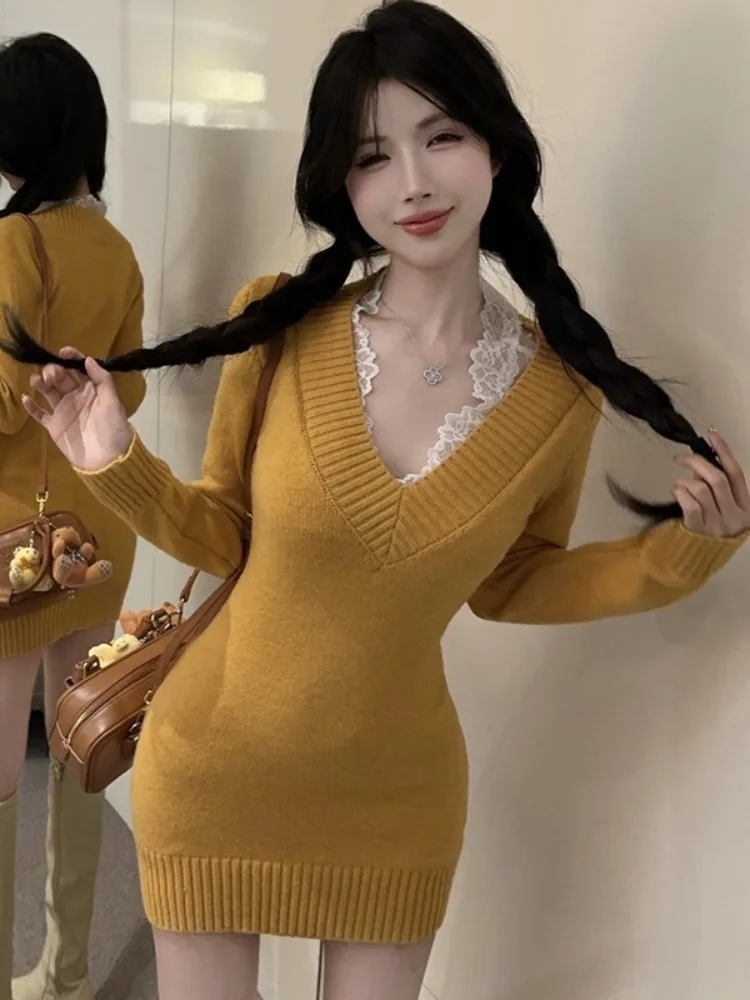 Плюс размер Корейский осенне-зимний корейский костюм с глубоким v-образным