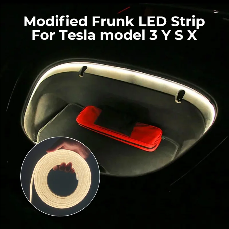 

Светодиодная лента Frunk Brighten, 5 м, Модифицированная лампа для Tesla Model 3 Y S X, передний багажник, Светодиодная трубка, Водонепроницаемая силиконов...
