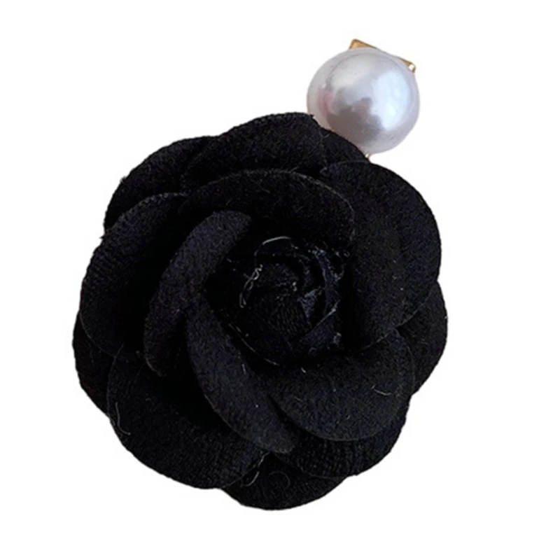 50JB Фетровая заколка в форме цветка камелии для взрослых и подростков хвостик