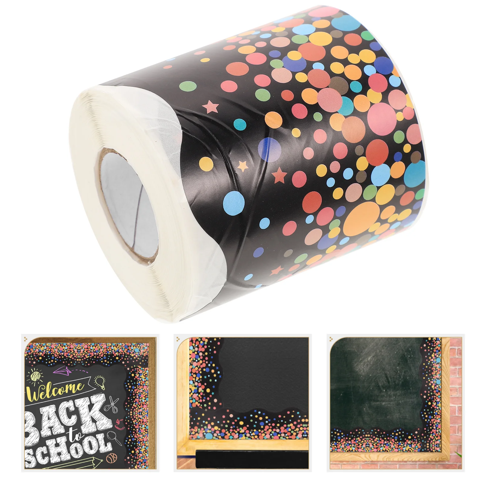 

Bulletin Board Stickers Circle Stickers Cork Board Trim Decorate School Wall Stickers Copper Plate Stickers Polka Stripes Border