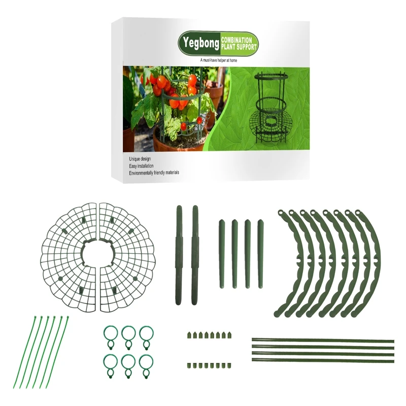 

DIY Planting Rack Kit Flower Vine Climbing Pot Stand Support Frame Plastic Bracket for Home Outdoor Garden Gardening Tomato Cage