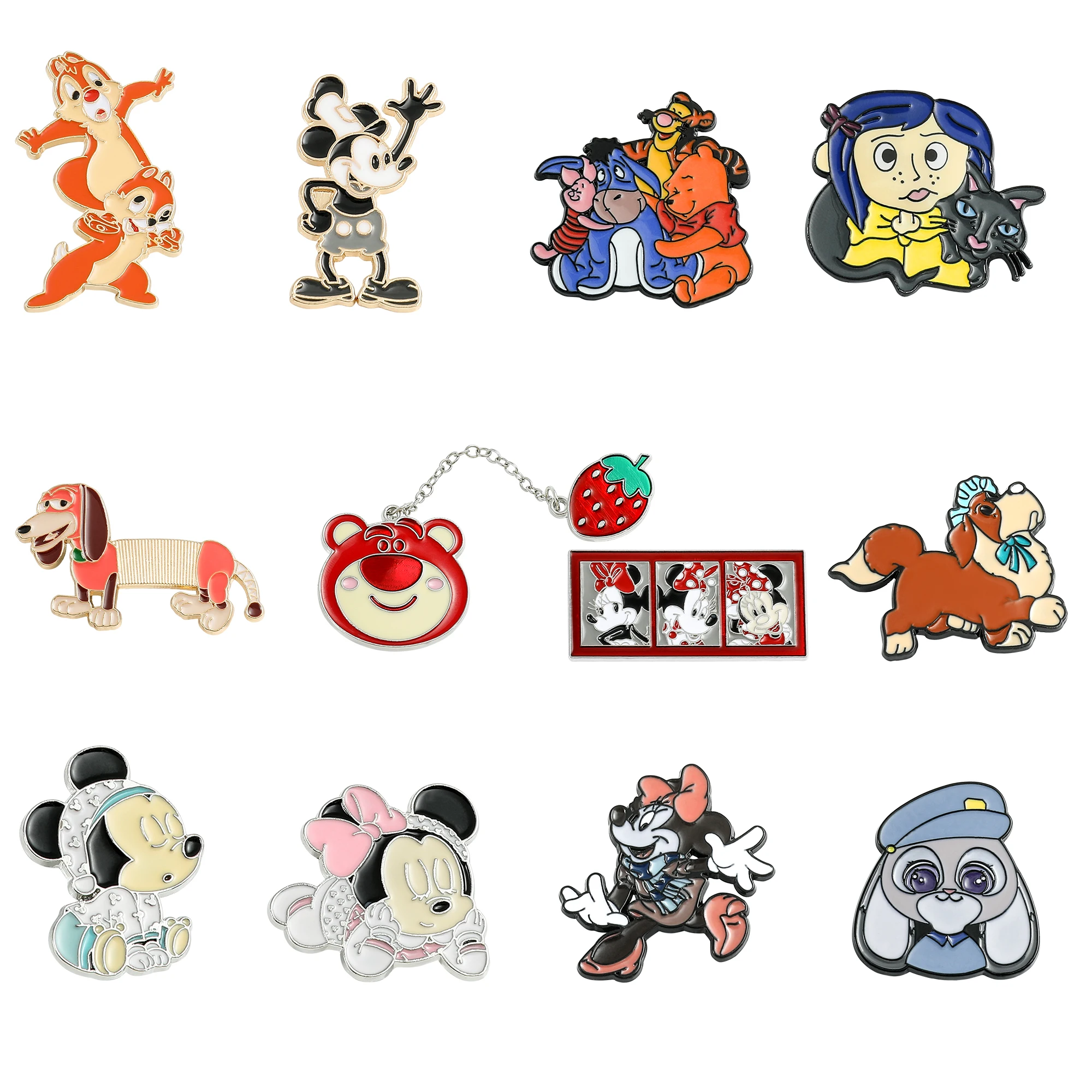 Toy Story Lapel Pins Cute Lotso Slinky Dog Badge Enamel Brooch Kawaii Mickey Mouse Pins for Women Bag Accessories Girl Jewelry