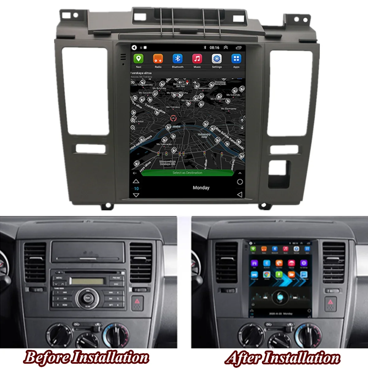 9 7 &quotвертикальный мультимедийный видеоплеер для 04-13 Nissan Tiida Versa автомобильное