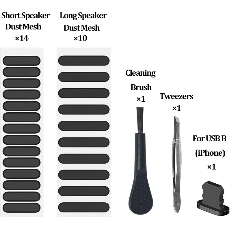 Universal Mobile Phone Speaker Dustproof Net Sticker Metal Charging Port Dust Plug for IPhone 14 13 Pro Max 13mini Cleaner Kit
