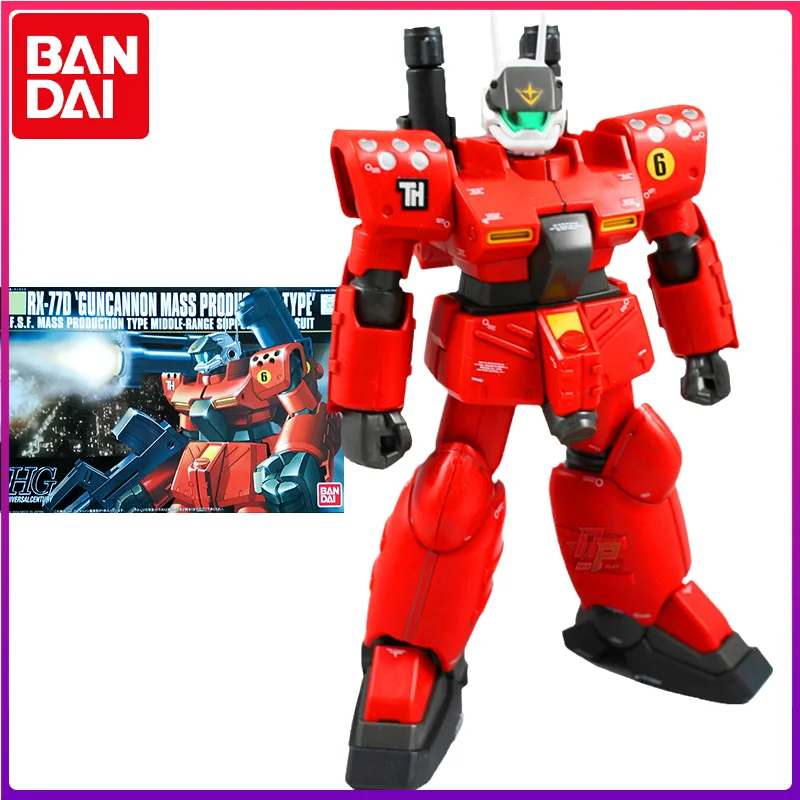 

Bandai Original Gundam Model Kit Anime Figure HGUC 1/144 RX-77D GUNCANNON Action Figures Collectible Dolls Toys Gifts for Kids