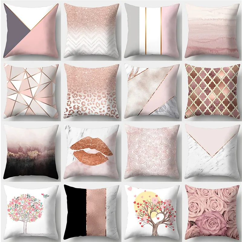 

Pink Series Pillowcase 45cmX45cm Square Sofa Pillow Cover Rose Cushion cover