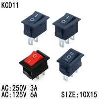 10pcs kcd11 push button switch 10x15mm 3a 250v boat car rocker switch spst 2pin snap in onoff switch