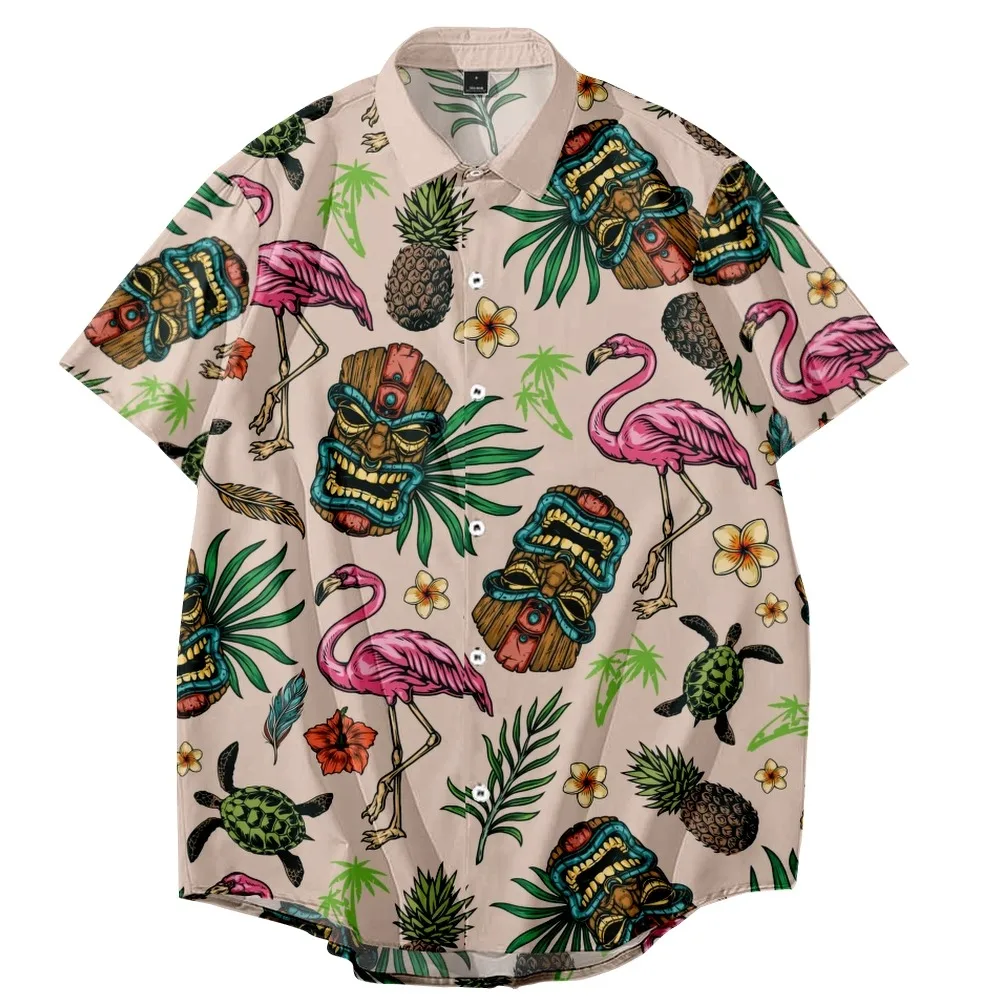 Summer 2022 Men's Aloha Short Sleeve Hawaiian Shirt 3d Print Couples Oversized Beach Top