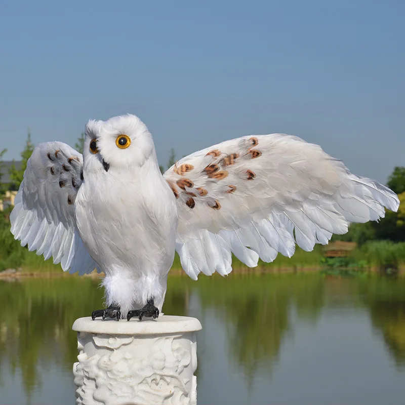 About 30X60cm new foam&furs simulation wings owl bird model doll home garden decoration gift  xf2795