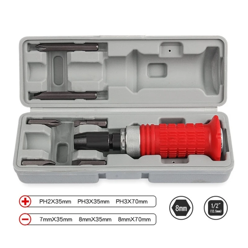 

Impact Driver Set Extractor Tool Slotted or for Cross Screwdriver Bits Remove Rusted Damaged Screws 7-Piece/set Durable