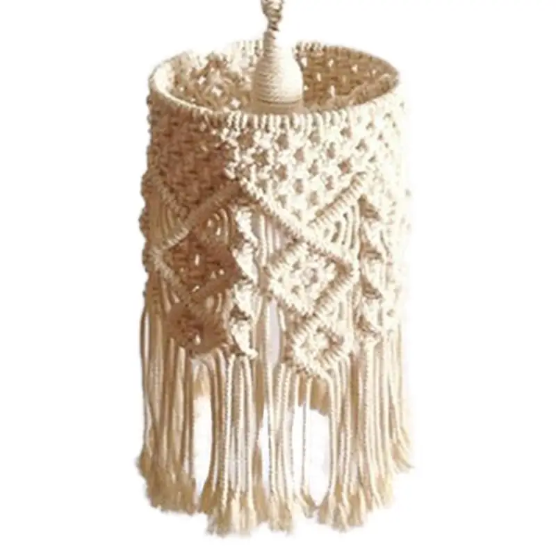 

Bohemian Handknitted Lampshade Tapestry Wall Hanging Lamp Room Coffee Restaurant Decoration Lampshade Macrame