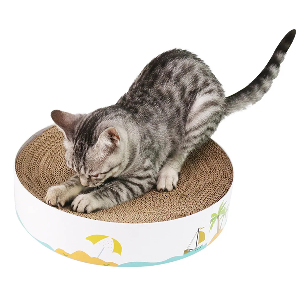 

Cat Scratching Scratcher Bed Scratch Round Pad Board Toy Cardboard Pet Cats Mat Lounge Bowl Corrugated Pads Box Kittencot Refill