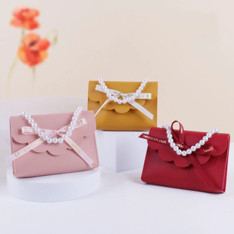 

5/20Pcs Leather Gift Bag Pearl Tote Packaging Bag Wedding Gift Distribution Bag Eid Candy Packaging Box Party Mini Tote Bag