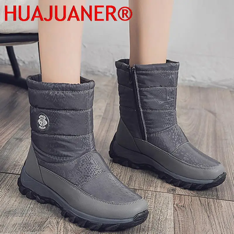 

Women Boots Snow Flat Women's Boots Waterproof Platform Boots Zipper Ladies Shoes Round Toe Casual Botas Mujer Winter Shoes