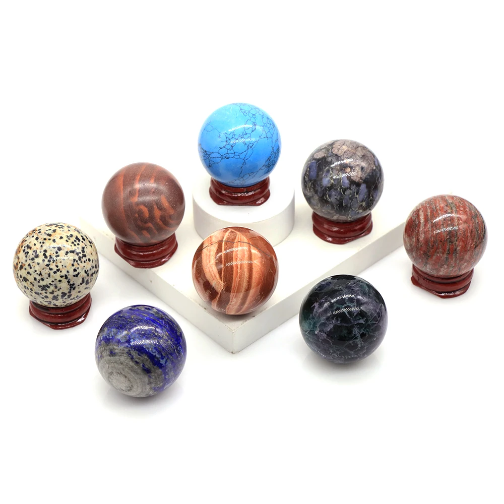 

40mm Crystals Energy Ball Natural Stones Amethyst Clear Quartz Reiki Healing Divination Sphere Collect Souvenirs Home Decorative