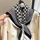 Шелковый шарф, женский модный платок, атласная шаль, шарфы, большой размер 90*90 см, квадратные шелковые шарфы для волосголовы, бандана, платок-хиджаб