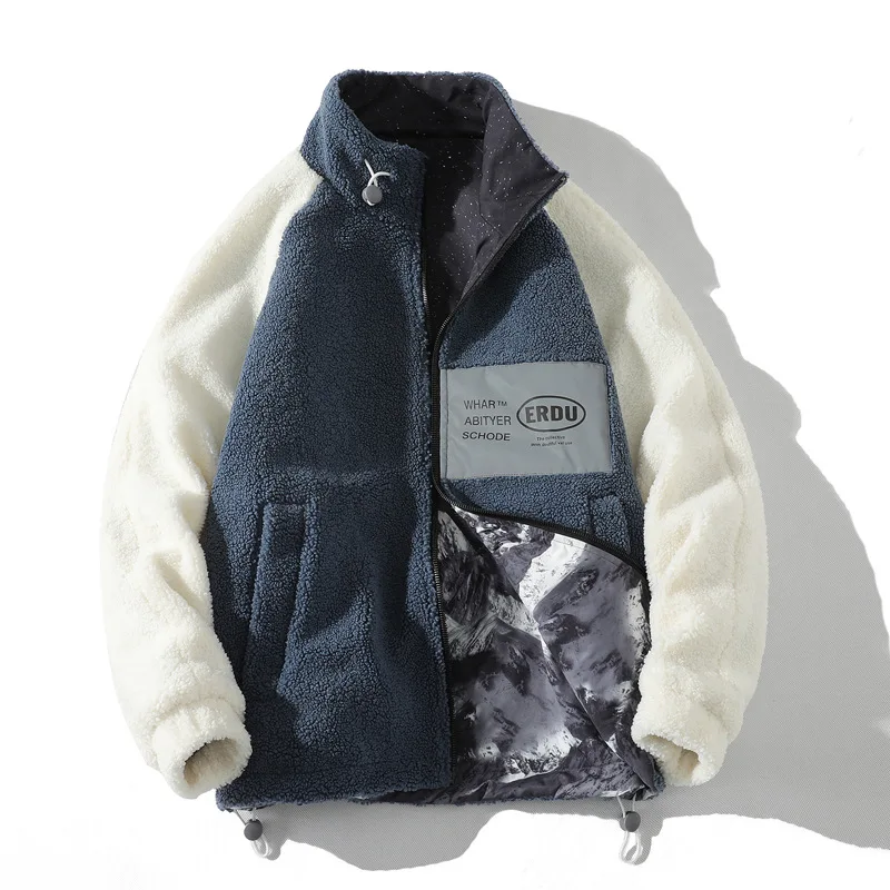 

Two-sided Wear 2022 Imitation Lamb Velvet Winter Coat T Men Ins Fashion Loose Casual Warm Jacket Korean Style Clothes