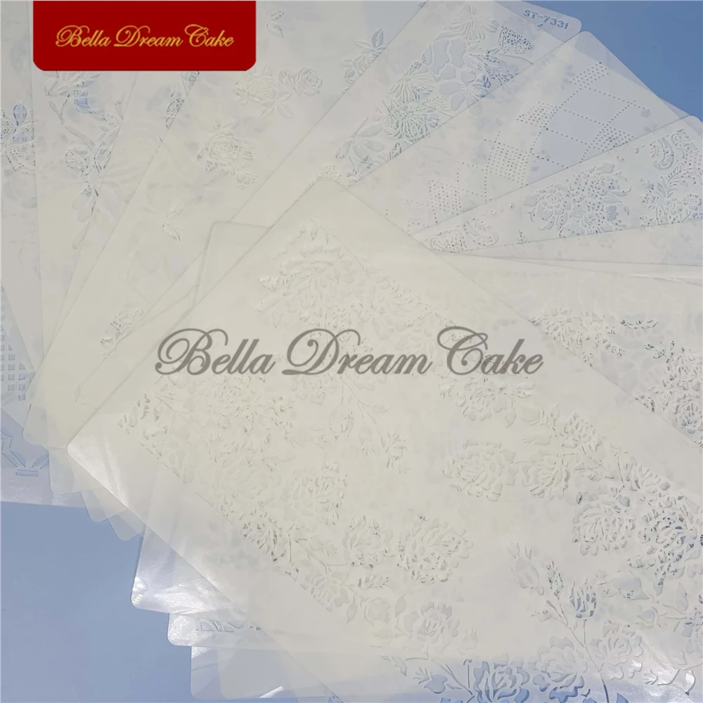 1 шт. цветочный дизайн кружевной трафарет для торта домашний питомец шоколад