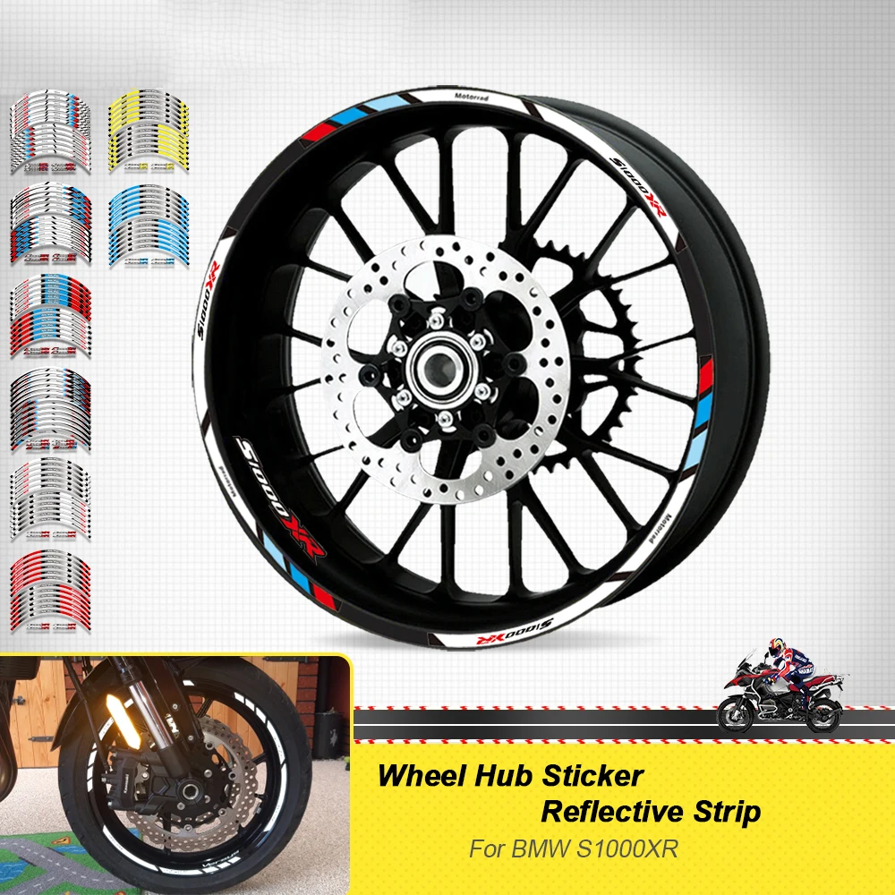 

Motorcycle Accessories Wheels Sticker Rim Tire Reflective Stripe Decorative Decals Set For BMW S1000XR S1000 XR S 1000 XR s100xr