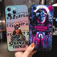 tv stranger things abc logo phone cover for iphone 11 12 13 pro max x xs xr max 7 8 plus 12 13mini black soft silicone tpu case