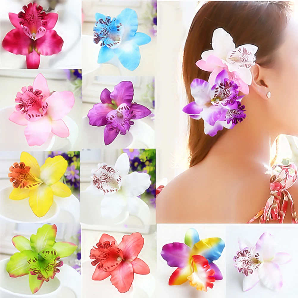 1 Pcs DIY Crystal Flower Hair Clip Thai Orchid Hair Accessories Wedding Hair Clip For Women Styling Tool Hairpin Hair Clamp