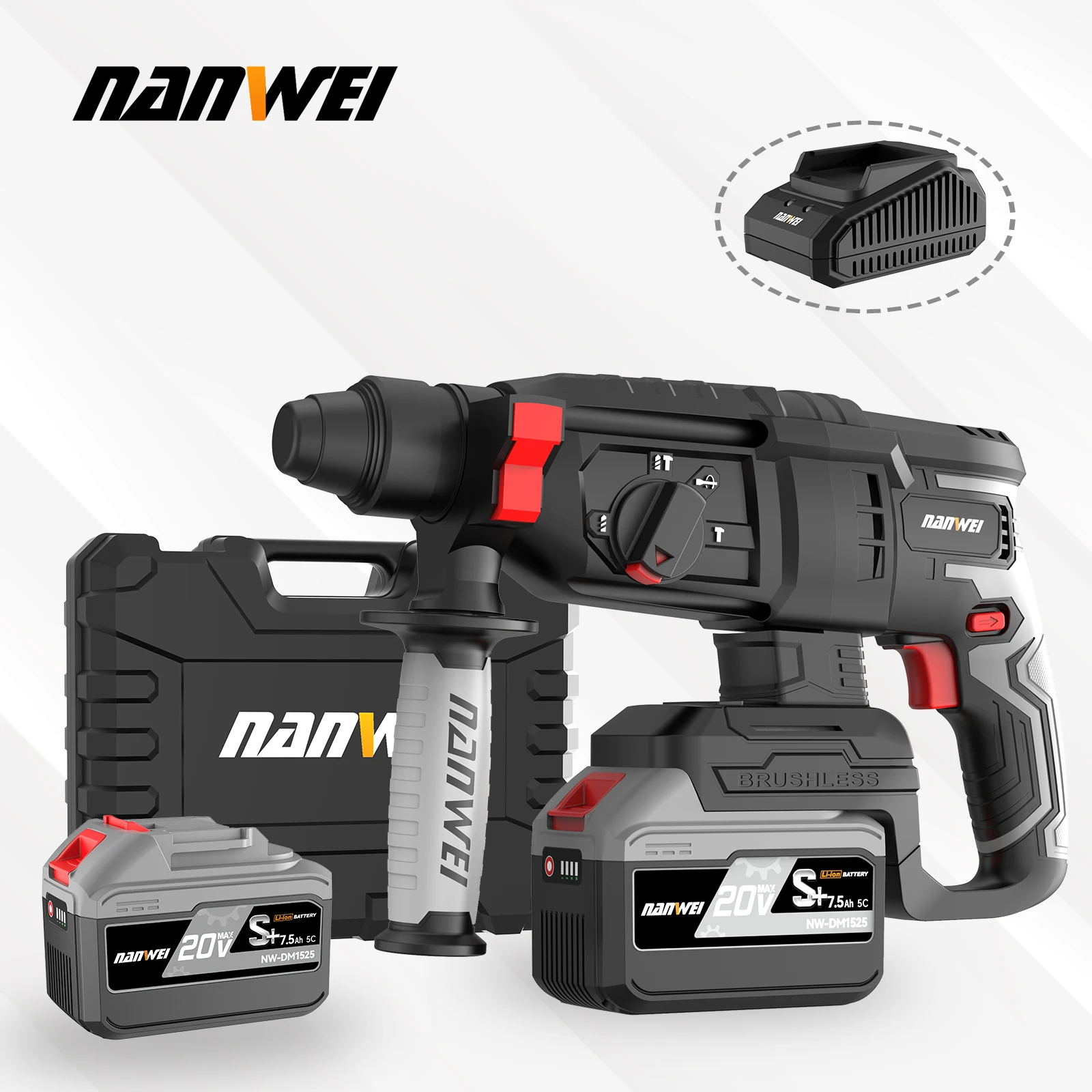 

NANWEI 20V аккумуляторный перфоратор