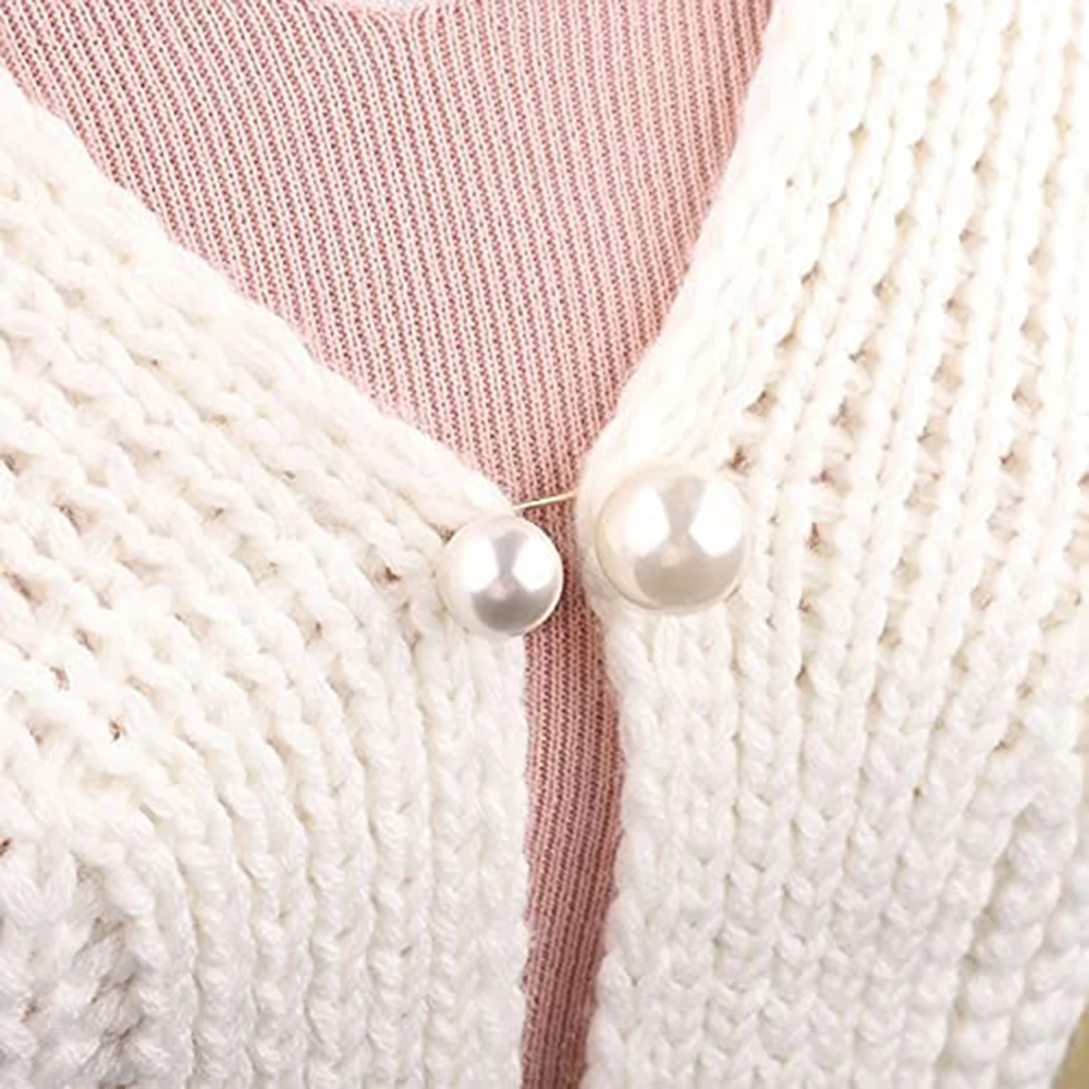 

Double-Headed Pearl Looper Cardigan Brooch Pin Decoration for Women Girls Home Wedding Party Decoration,Sweater Shawl Pins
