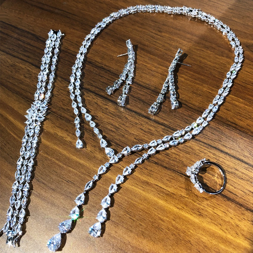 GODKI Роскошные геометрические 4 шт. ОАЭ набор украшений для женщин Свадебная