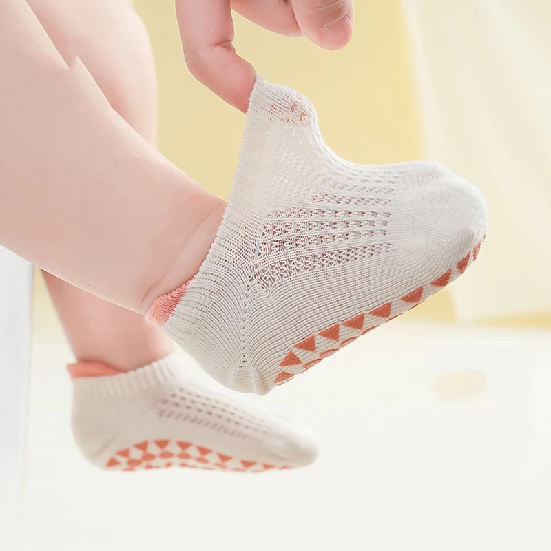 

3Pairs/Lot 0-5 Years Newborn Baby Socks Cotton Breathable Mesh Kids Socks Toddler Kids Boy Non-Slip Floor Socks Baby Accessories
